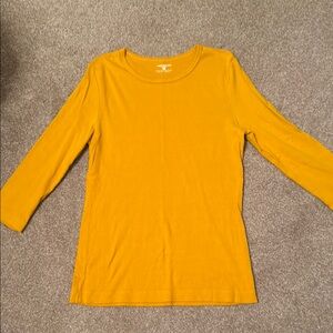 Jones NY Sport Mustard Yellow Long Sleeve Top